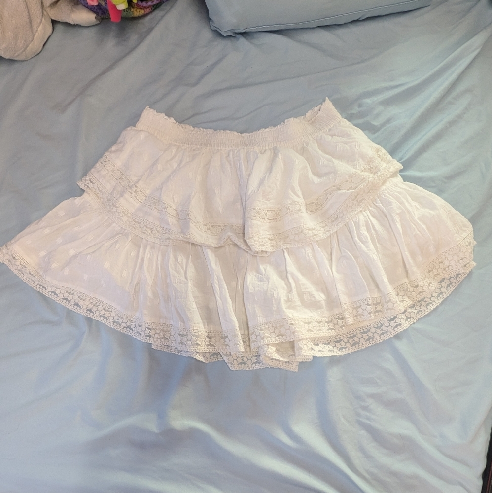 American Eagle Outfitters White Lace Mini Skirt